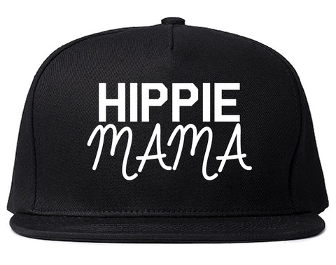 Hippie Mama Mom Snapback Hat Black