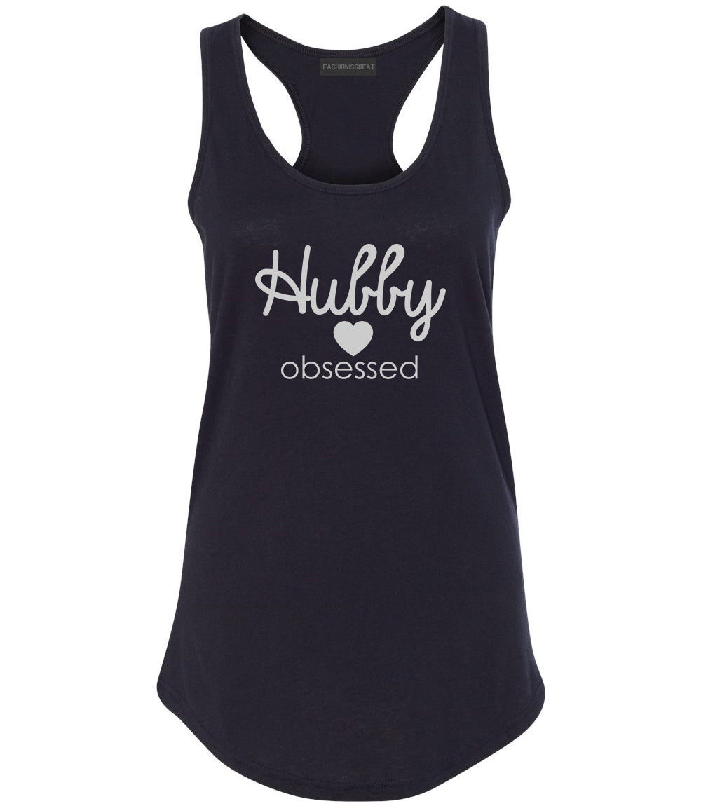 Hubby Obsessed Wife Womens Racerback Tank Top Black