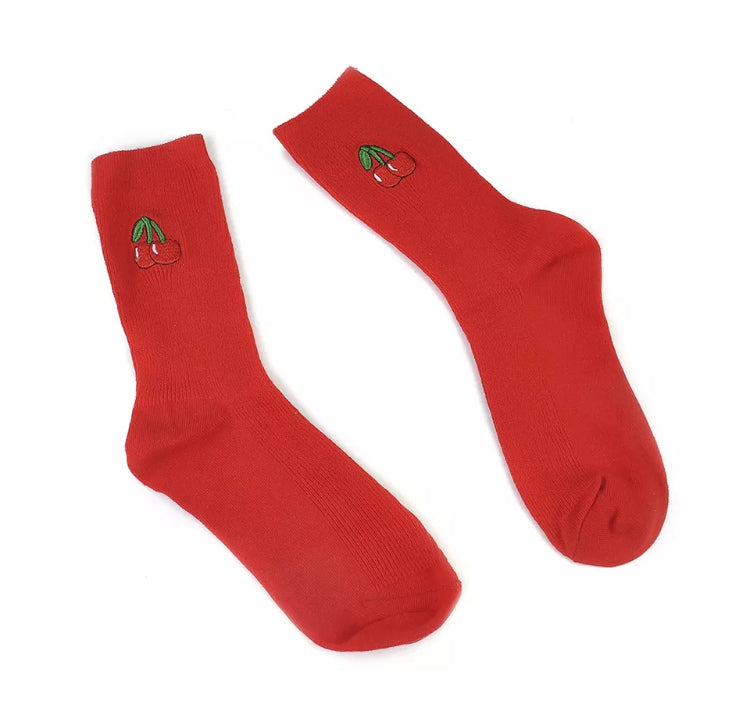 Cherry Emoji Socks