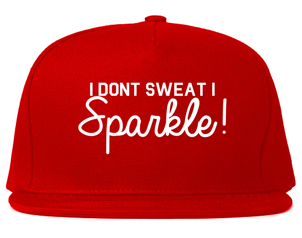 I Dont Sweat I Sparkle Snapback Hat Red
