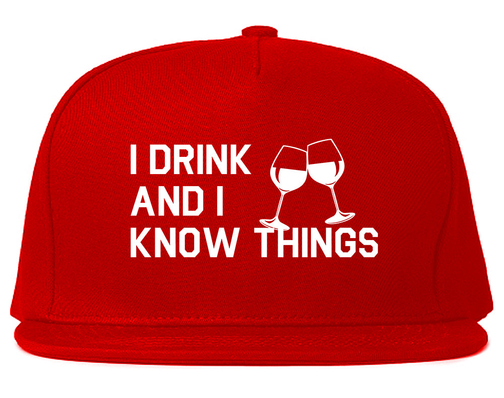 I Drink And I Know Things Red Snapback Hat