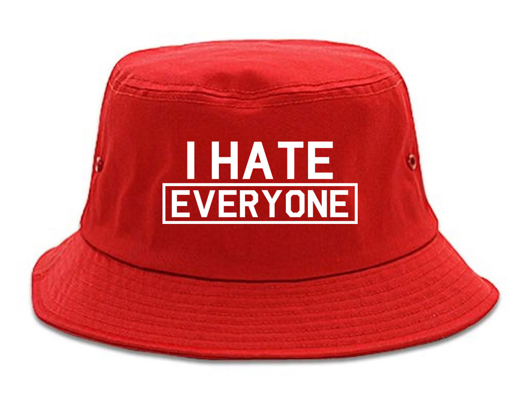 I Hate Everyone Goth Funny Bucket Hat Red