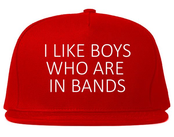 I Like Boys Who Are In Bands Fangirl Concert Snapback Hat Red