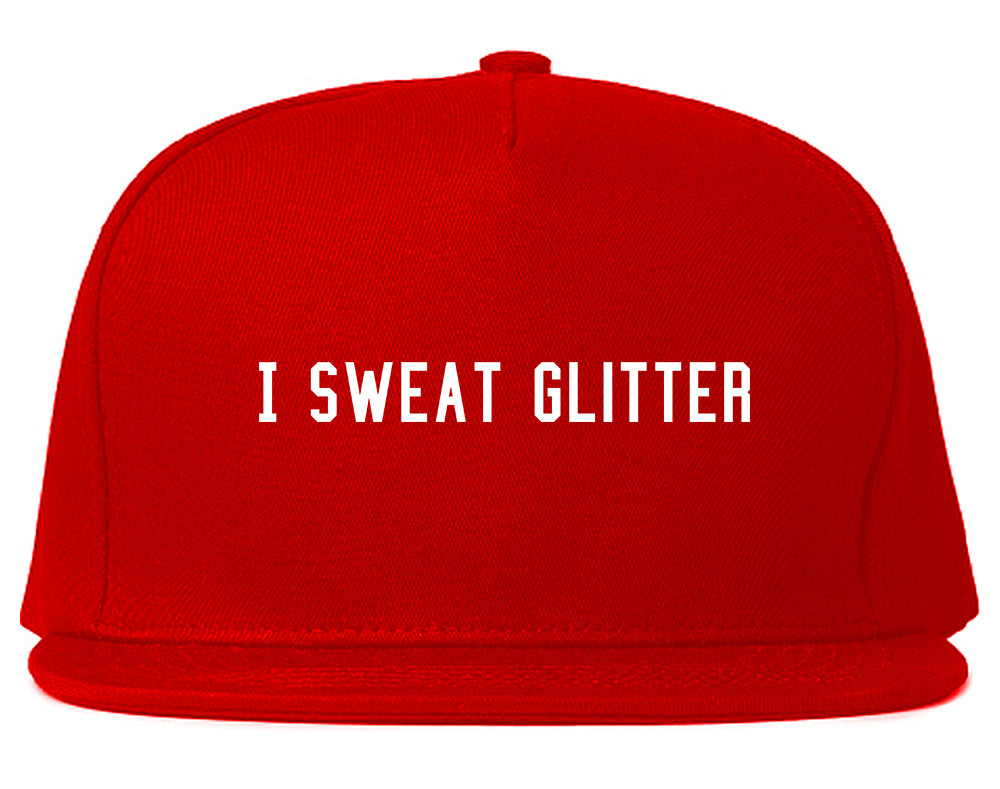 I Sweat Glitter Red Snapback Hat
