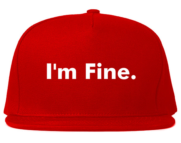 Im Fine Funny Snapback Hat Red