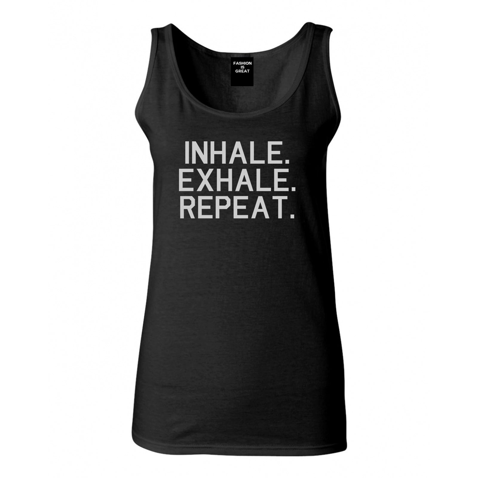 Inhale Exhale Repeat Yoga Black Womens Tank Top
