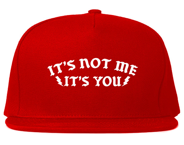 Its Not Me Snapback Hat Red