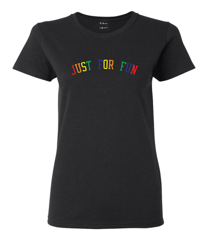 Just For Fun Womens Graphic T-Shirt Black