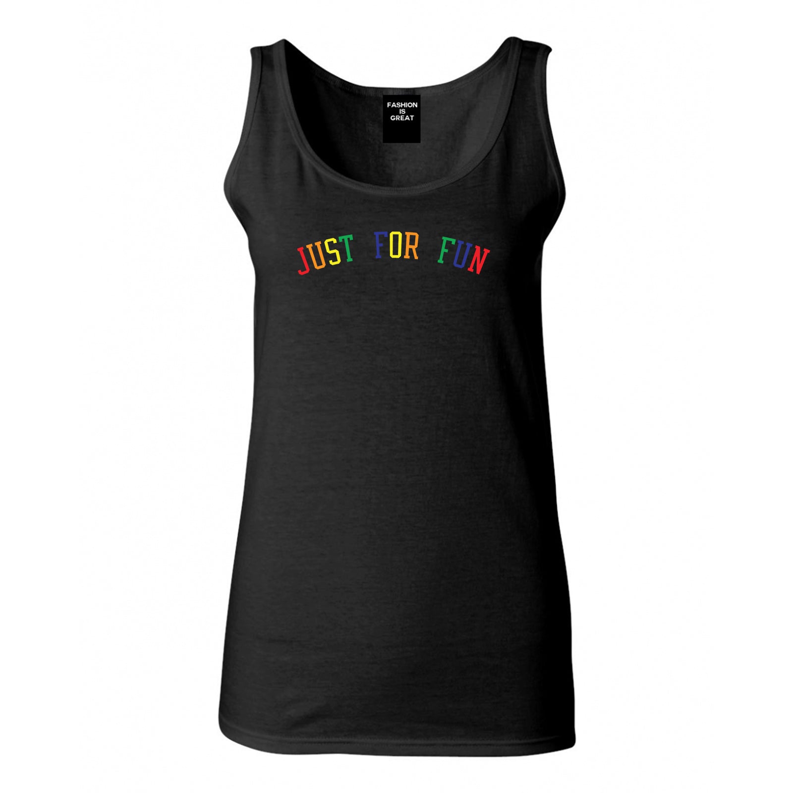 Just For Fun Womens Tank Top Shirt Black