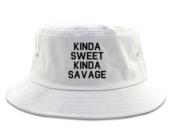 Kinda Sweet Kinda Savage White Bucket Hat