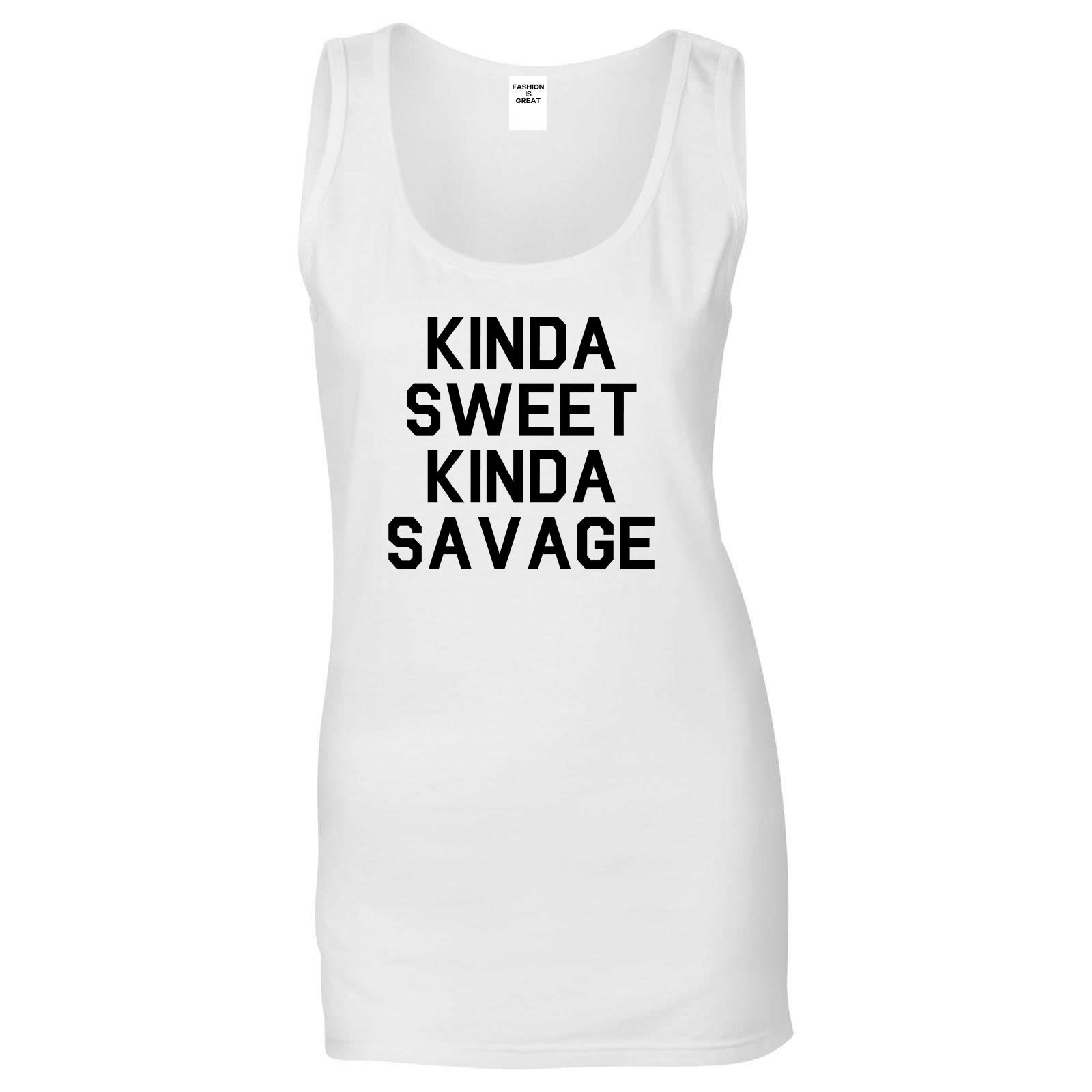 Kinda Sweet Kinda Savage White Tank Top