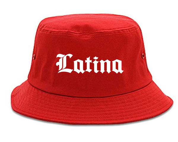 Latina Old English Spanish red Bucket Hat