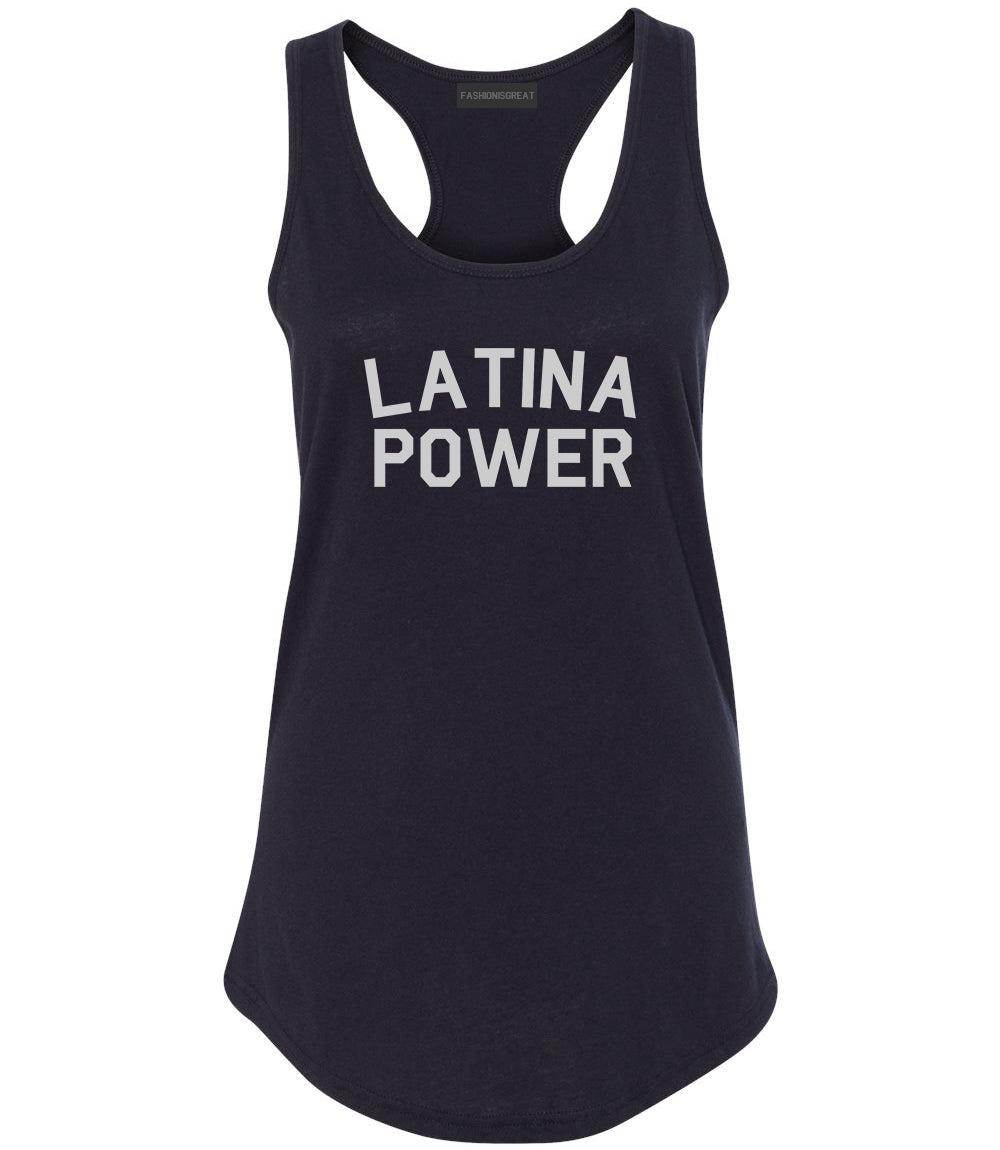 Latina Power Womens Racerback Tank Top Black
