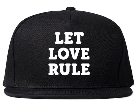 Let Love Rule Graphic Snapback Hat Black