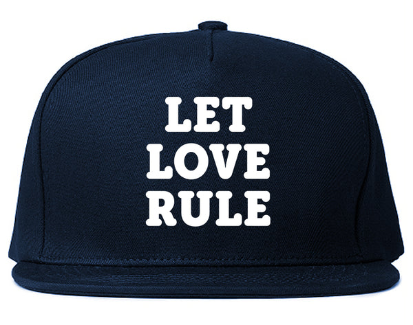 Let Love Rule Graphic Snapback Hat Blue