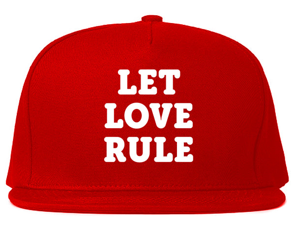 Let Love Rule Graphic Snapback Hat Red