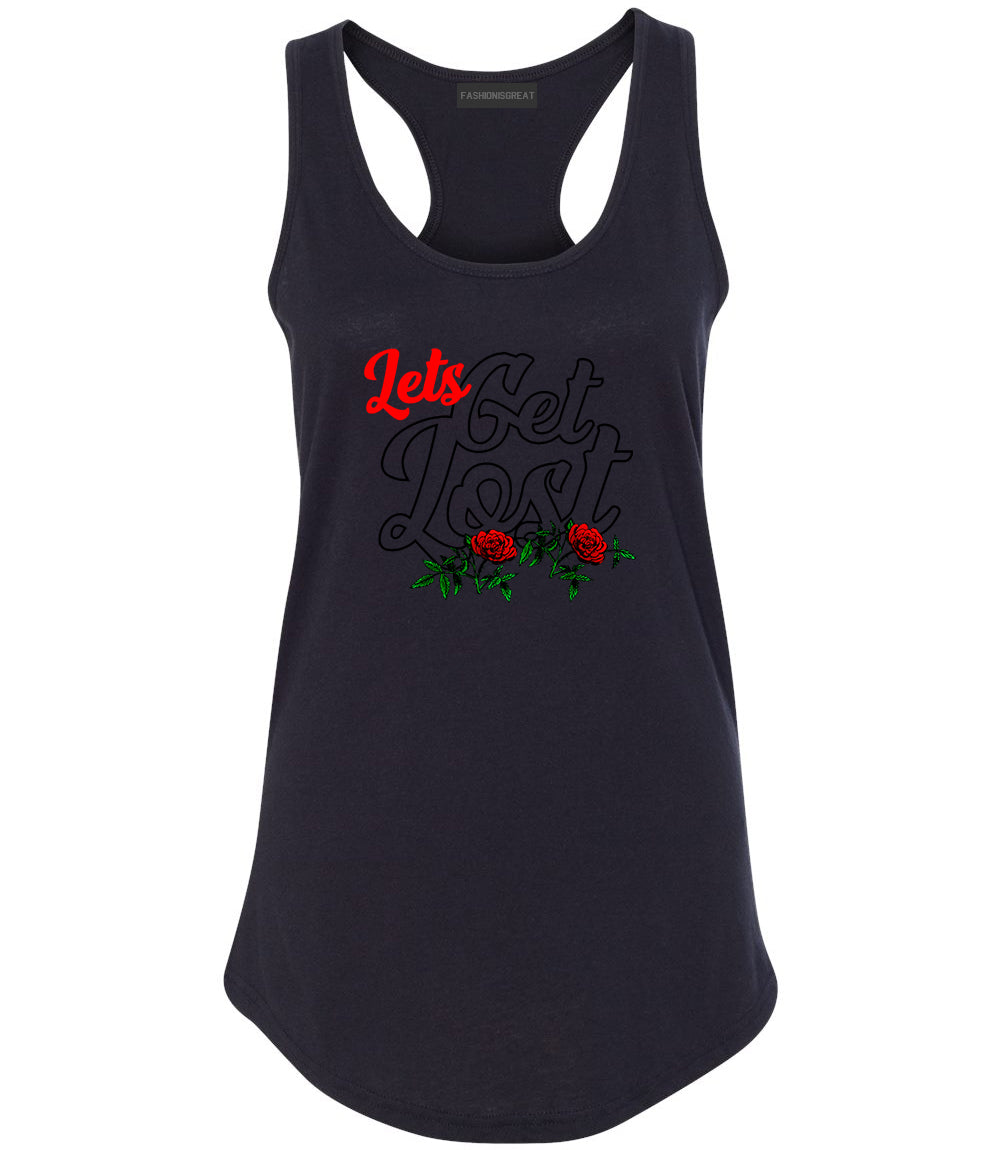 Lets Get Lost Womens Racerback Tank Top Black