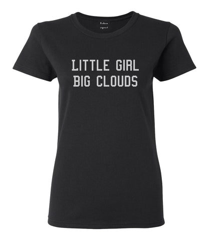 Little Girl Big Clouds Womens Graphic T-Shirt Black