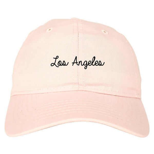 Los Angeles LA Script Chest pink dad hat