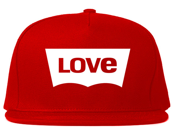 Love Jeans Logo Snapback Hat Red