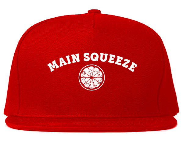 Main Squeeze Lemon Funny Snapback Hat Red