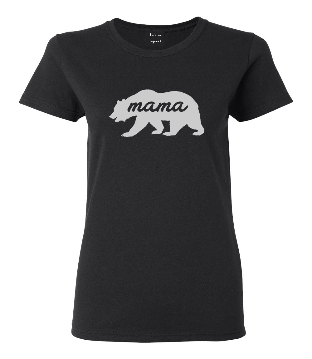 Mama Bear Animal Black Womens T-Shirt