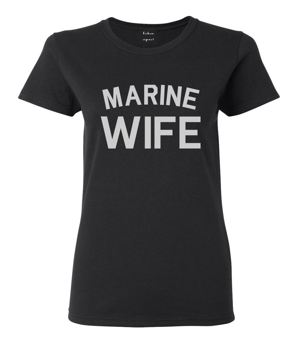 Marine Wife Wifey Black T-Shirt