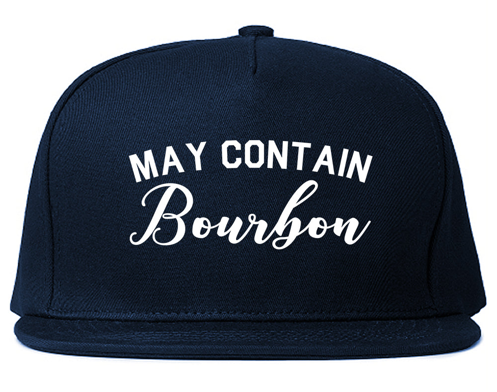 May Contain Bourbon Funny Liquor Blue Snapback Hat