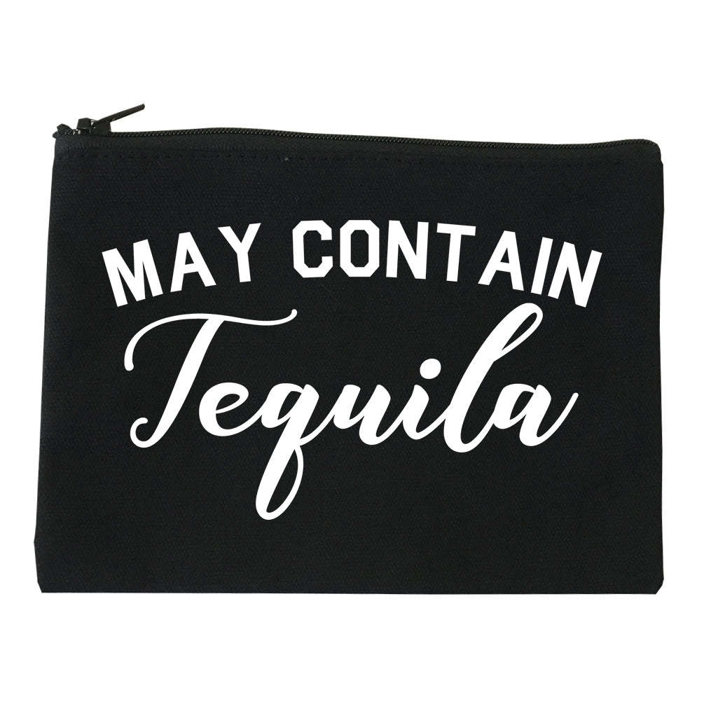 May Contain Tequila Mexico Vacation Black Makeup Bag