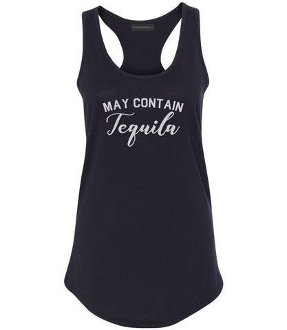 May Contain Tequila Mexico Vacation Black Racerback Tank Top