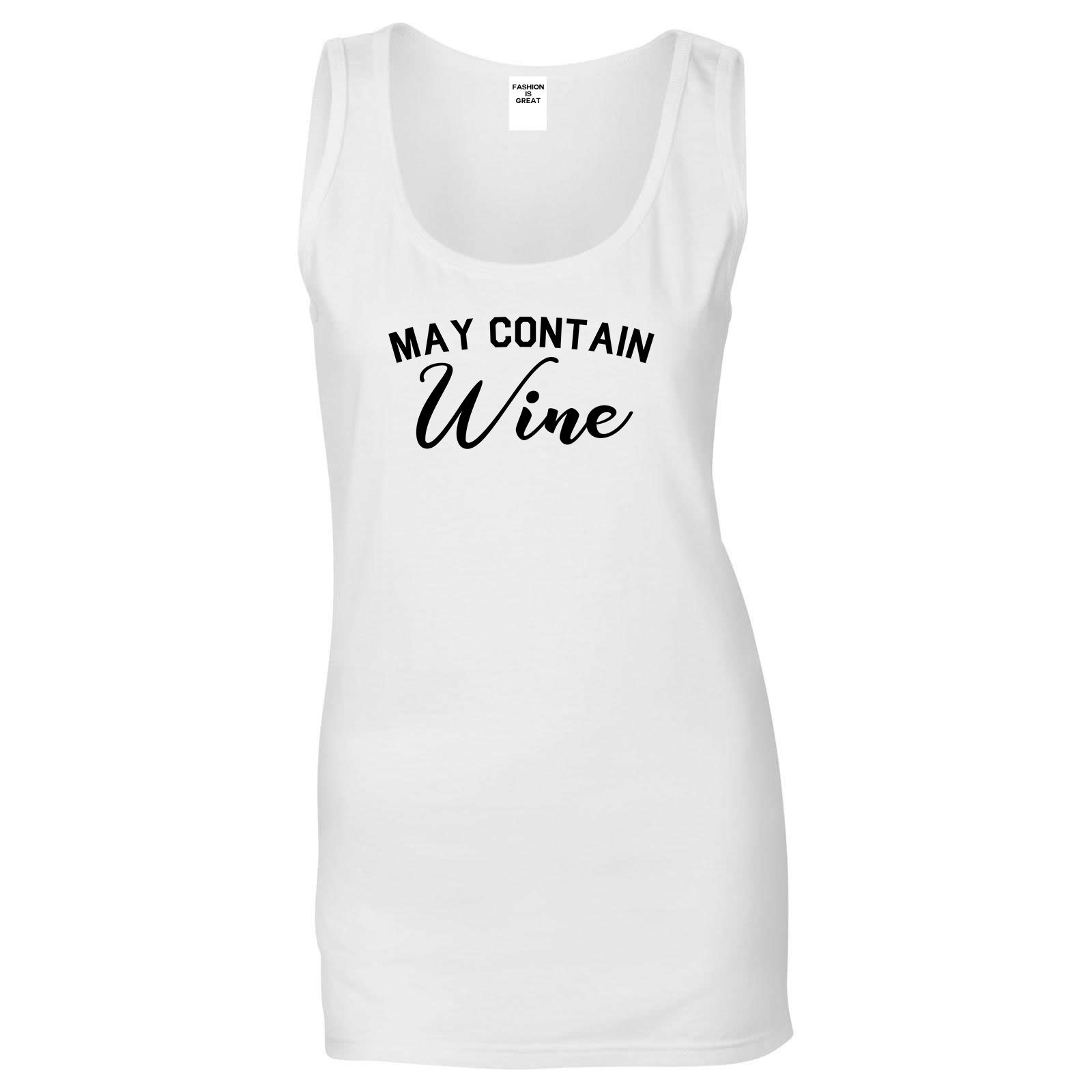 May Contain Wine Bachelorette Party White Tank Top