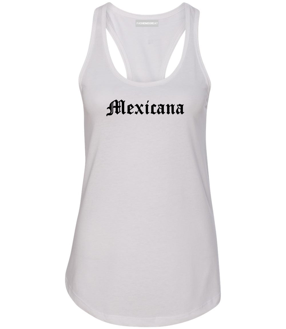 Mexicana Mexican Womens Racerback Tank Top White