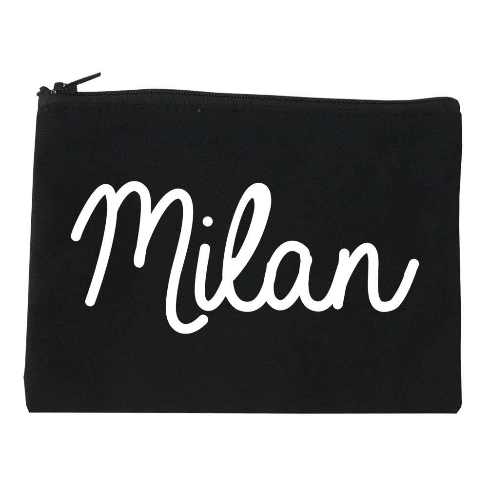 Milan Italy Script Chest black Makeup Bag