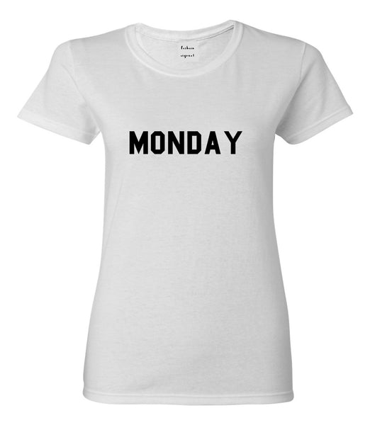 Monday Days Of The Week White Womens T-Shirt