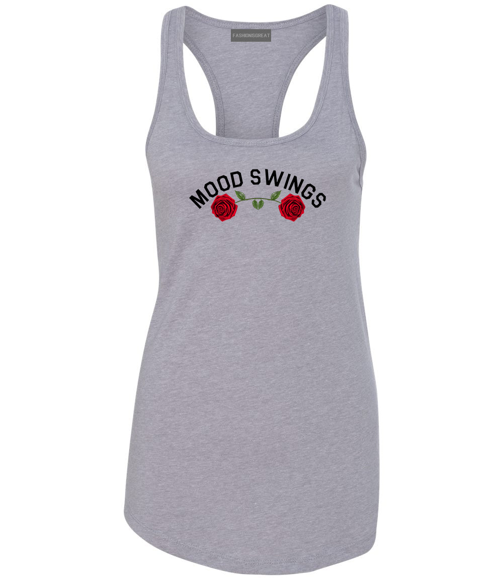 Mood Swings Roses Grey Womens Racerback Tank Top