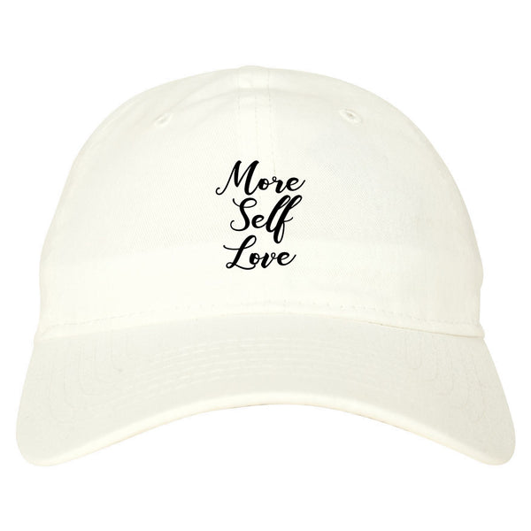 More Self Love white dad hat