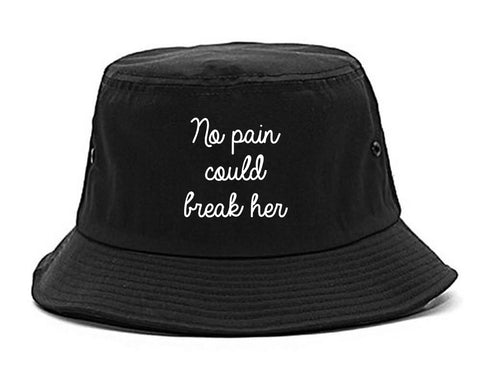 No Pain Strong Woman Chest black Bucket Hat