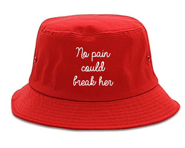 No Pain Strong Woman Chest red Bucket Hat