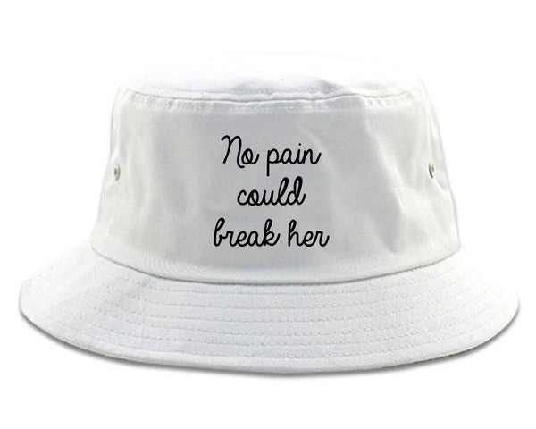 No Pain Strong Woman Chest white Bucket Hat