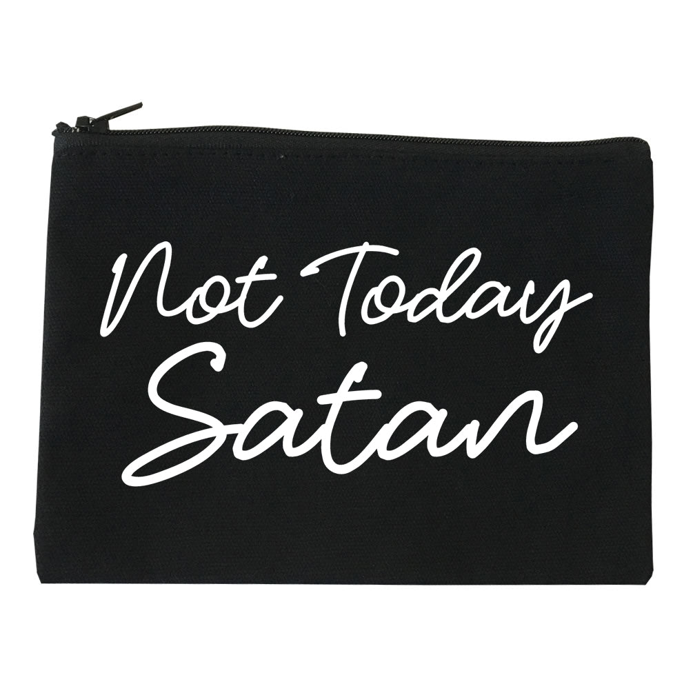 Not Today Satan Funny black Makeup Bag
