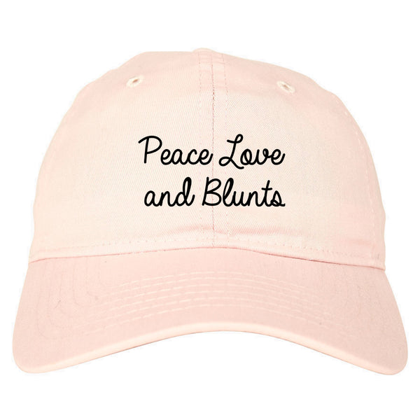 Peace Love Blunts Weed 420 Dad Hat Pink