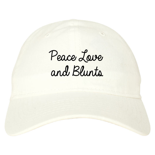 Peace Love Blunts Weed 420 Dad Hat White