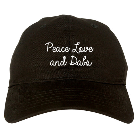 Peace Love Dabs Weed Pot Dad Hat Black