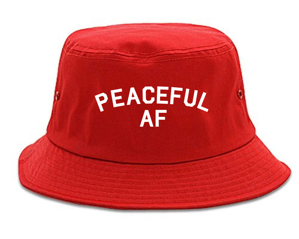 Peaceful AF Namaste Bucket Hat Red