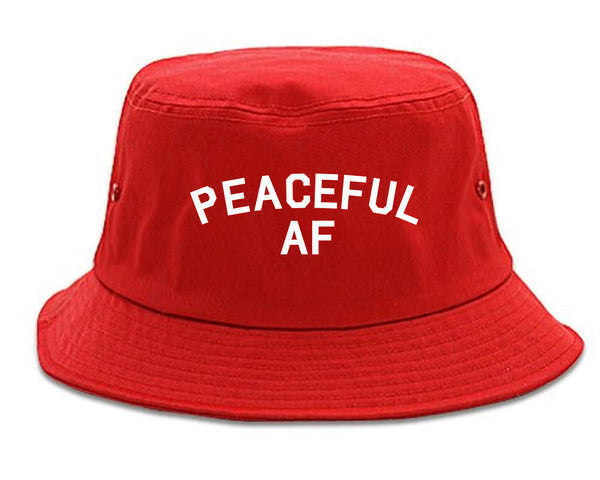 Peaceful AF Namaste Bucket Hat Red
