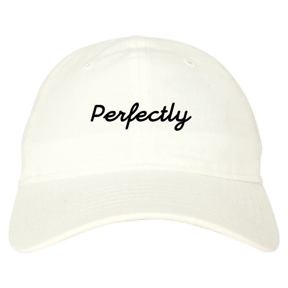 Perfectly Script Chest Dad Hat White