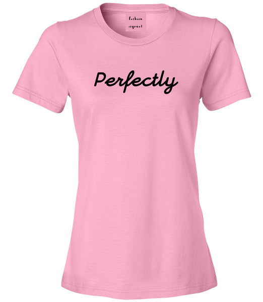 Perfectly Script Chest Womens Graphic T-Shirt Pink
