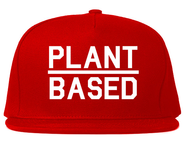 Plant Based Green Vegan Red Snapback Hat