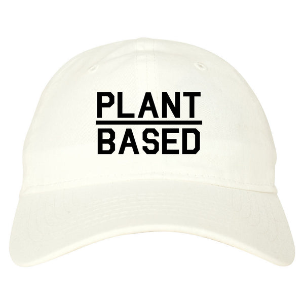 Plant Based Green Vegan white dad hat