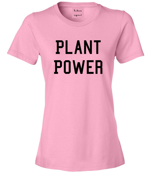 Plant Power Womens Graphic T-Shirt Pink